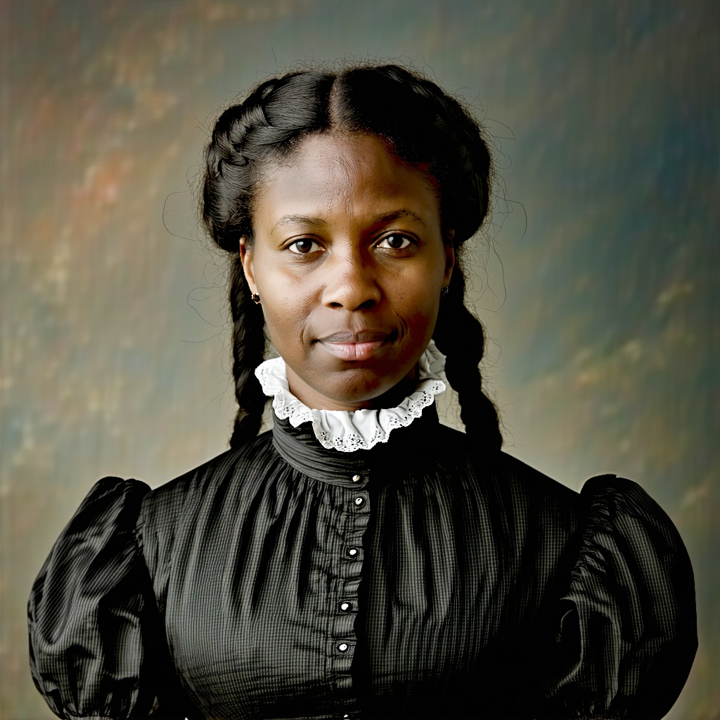 AI portrait of Mary Johnson, born 1845